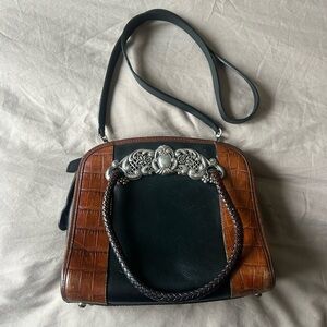 Vintage Brighton Chantilly black/brown leather handbag/crossbody